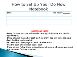 Do Now # 1 * Thurs, 9/12