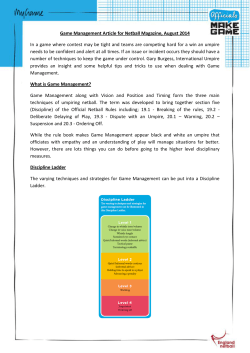 Game Management Article for Netball Magazine
