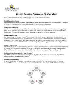 2016-17 Narrative Assessment Plan Template