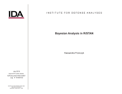 Bayesian Analysis in R/STAN - Institute for Defense Analyses