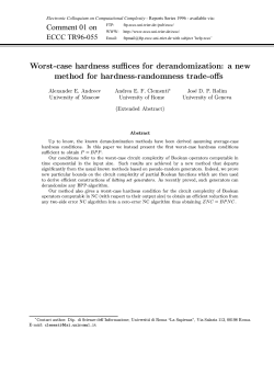 Comment 01 on Worst-case hardness suffices for derandomi6ation9