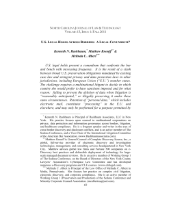 69 U.S. LEGAL HOLDS ACROSS BORDERS: A L Kenneth N