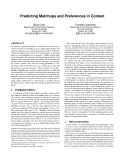 Predicting Matchups and Preferences in Context