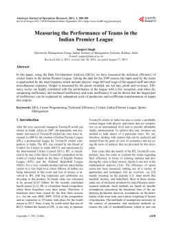 Measuring the Performance of Teams in the Indian Premier League