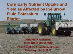 Corn Grain Yield and Early Nutrient Uptake as Affected by In