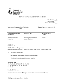 Attached is a suggested template (A1) for a SPA report, as well as a