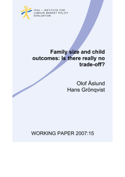 Family size and child outcomes: Is there really no trade-off?