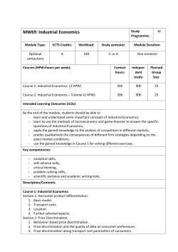 MW69: Industrial Economics