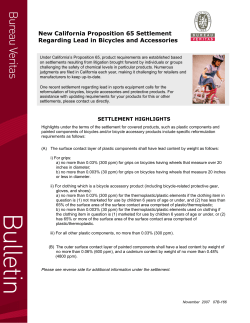New California Proposition 65 Settlement