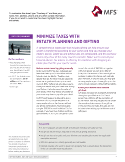 minimize taxes with estate planning and gifting