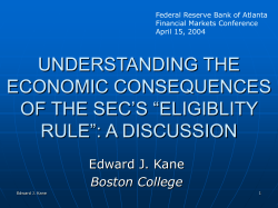 understanding the economic consequences of the sec`s &ldquo;eligiblity