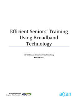 Efficient Seniors* Training Using Broadband Technology