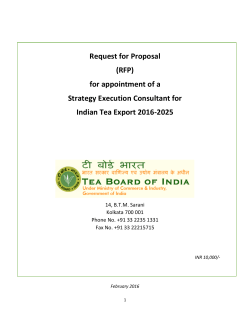 for appointment of a Strategy Execution Consultant for Indian Tea