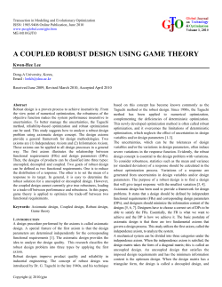 a coupled robust design using game theory