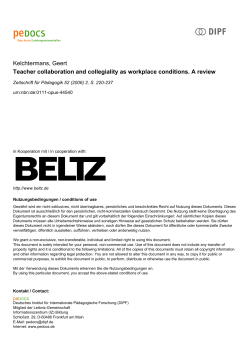 Teacher collaboration and collegiality as workplace