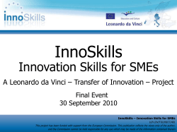 JOINT ACTIONS SOCRATES, LEONARDO DA VINCI