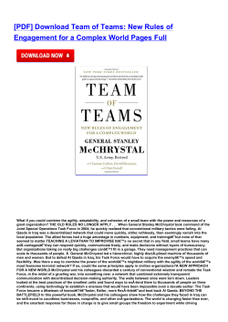 Team of Teams: New Rules of
