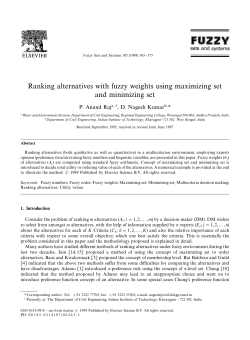 Ranking alternatives with fuzzy weights using maximizing set and