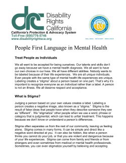 People First Language in Mental Health
