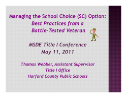 Managing the School Choice (SC) Option