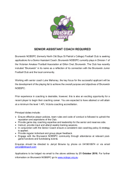 Brunswick NOBSPC Senior Assistant Coaching Position