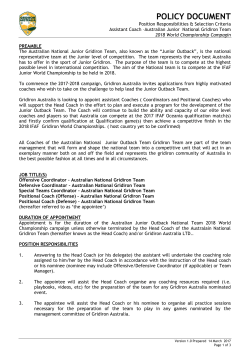 Position description for Assistant Coach can be