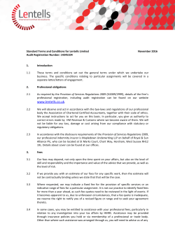 Standard Terms of Business