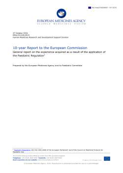 10-year Report to the European Commission (Core report)