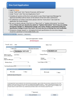 One Card Application