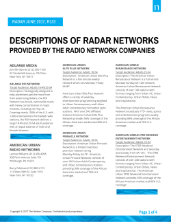 descriptions of radar networks