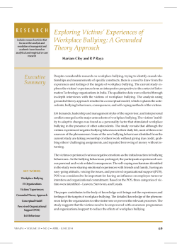 Exploring Victims` Experiences of Workplace Bullying: A
