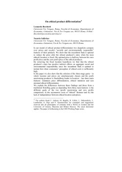 On ethical product differentiation - ART