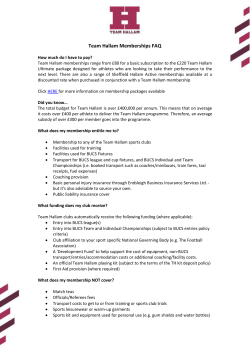 Team Hallam Membership FAQ`s - Sheffield Hallam Students` Union