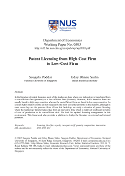 Patent Licensing from High-Cost Firm to Low-Cost Firm