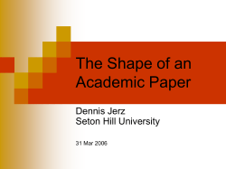 Shape of an Academic Paper