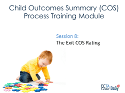Child Outcomes Summary (COS) Process Training Module