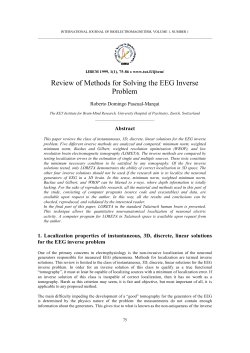 Review of Methods for Solving the EEG Inverse Problem