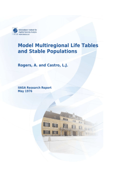 Model Multiregional Life Tables and Stable Populations