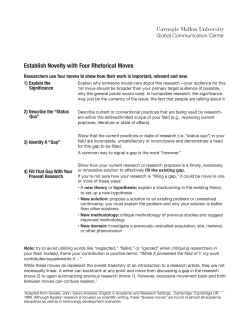 Establish Novelty with Four Rhetorical Moves