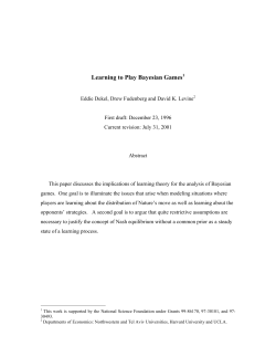 Learning to Play Bayesian Games1