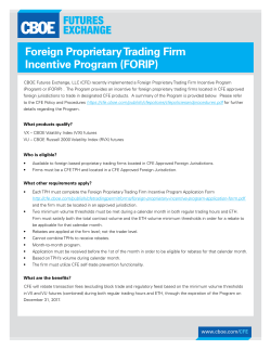 Foreign Proprietary Trading Firm Incentive Program - CFE