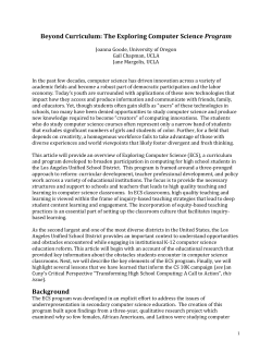 Beyond Curriculum: The Exploring Computer Science Program