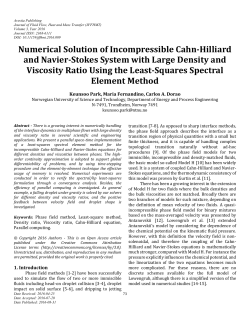 Numerical Solution of Incompressible Cahn
