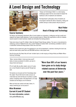 A Level Design and Technology [Insert course title]