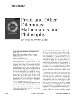 Proof and Other Dilemmas: Mathematics and Philosophy