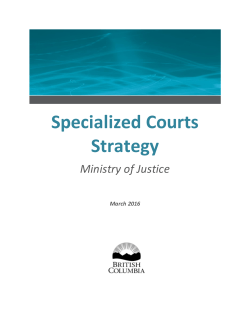 Specialized Courts Strategy - Province of British Columbia