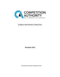 MARKET DEFINITION GUIDELINES December 2014