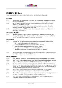 LISTEN Rules - Pedagogstudentene