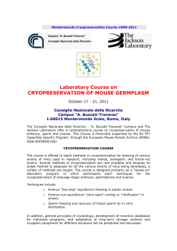 Course on - CNR-EMMA Monterotondo