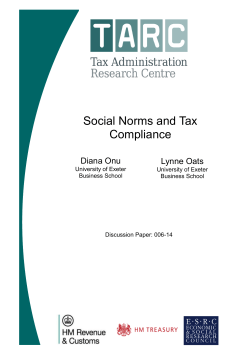Social Norms and Tax Compliance - Tax Administration Research